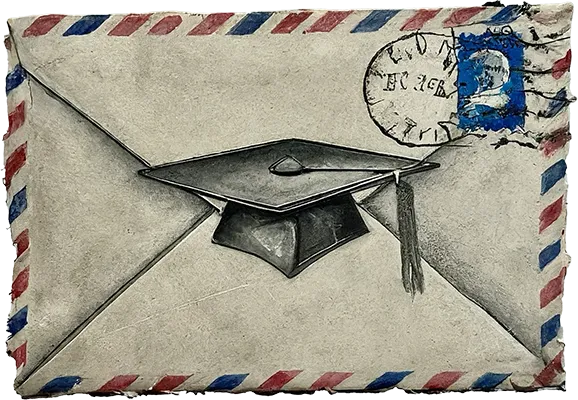 Envelope with a stamp on it