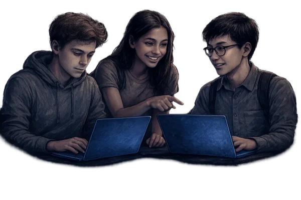 Students collaborating on MISsimulation
